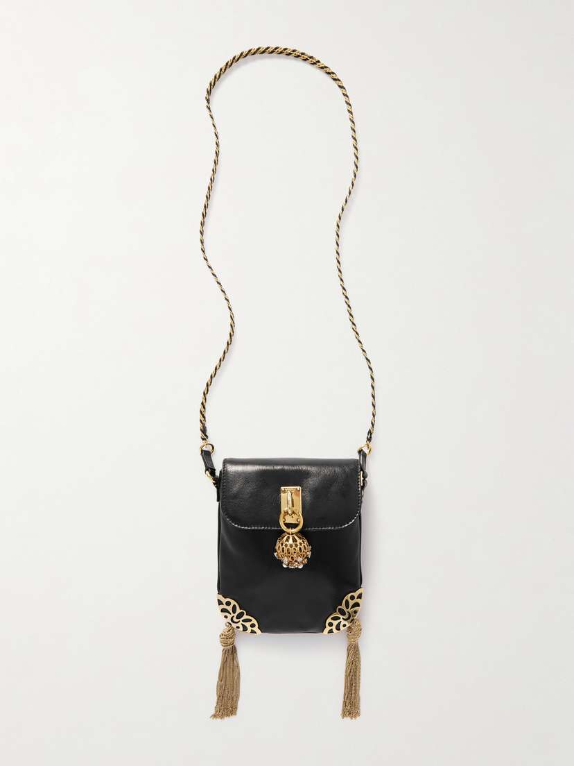 Chloé Château Treasures Embellished Textured-leather Shoulder Bag