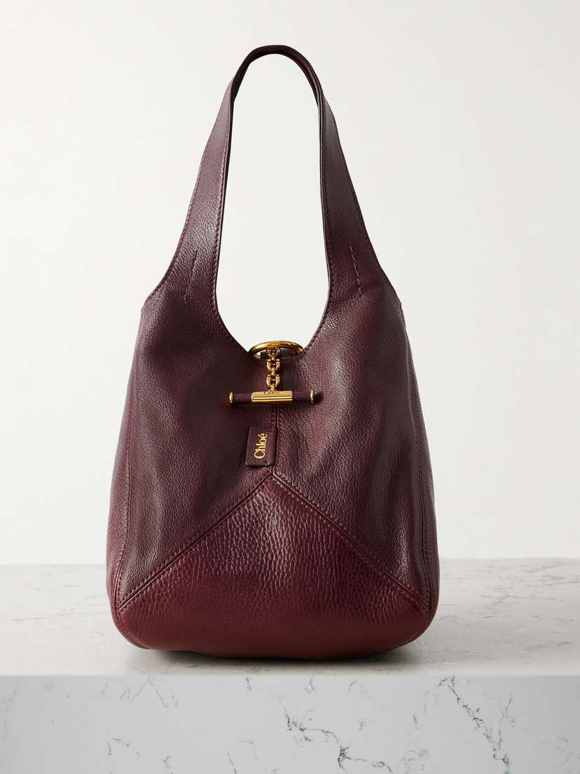 Chloé Balloon Paneled Textured-leather Tote