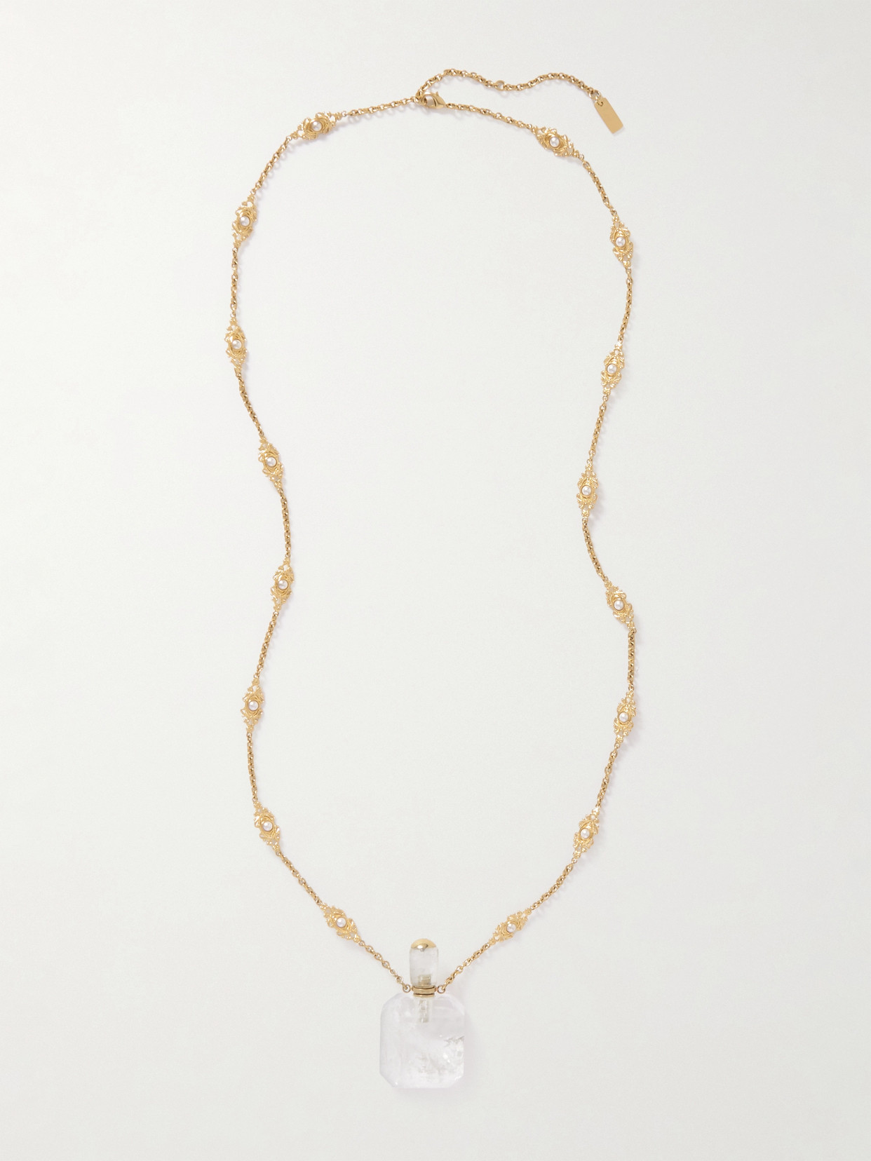 Chloé Gold-tone, Crystal, Resin And Faux Pearl Necklace