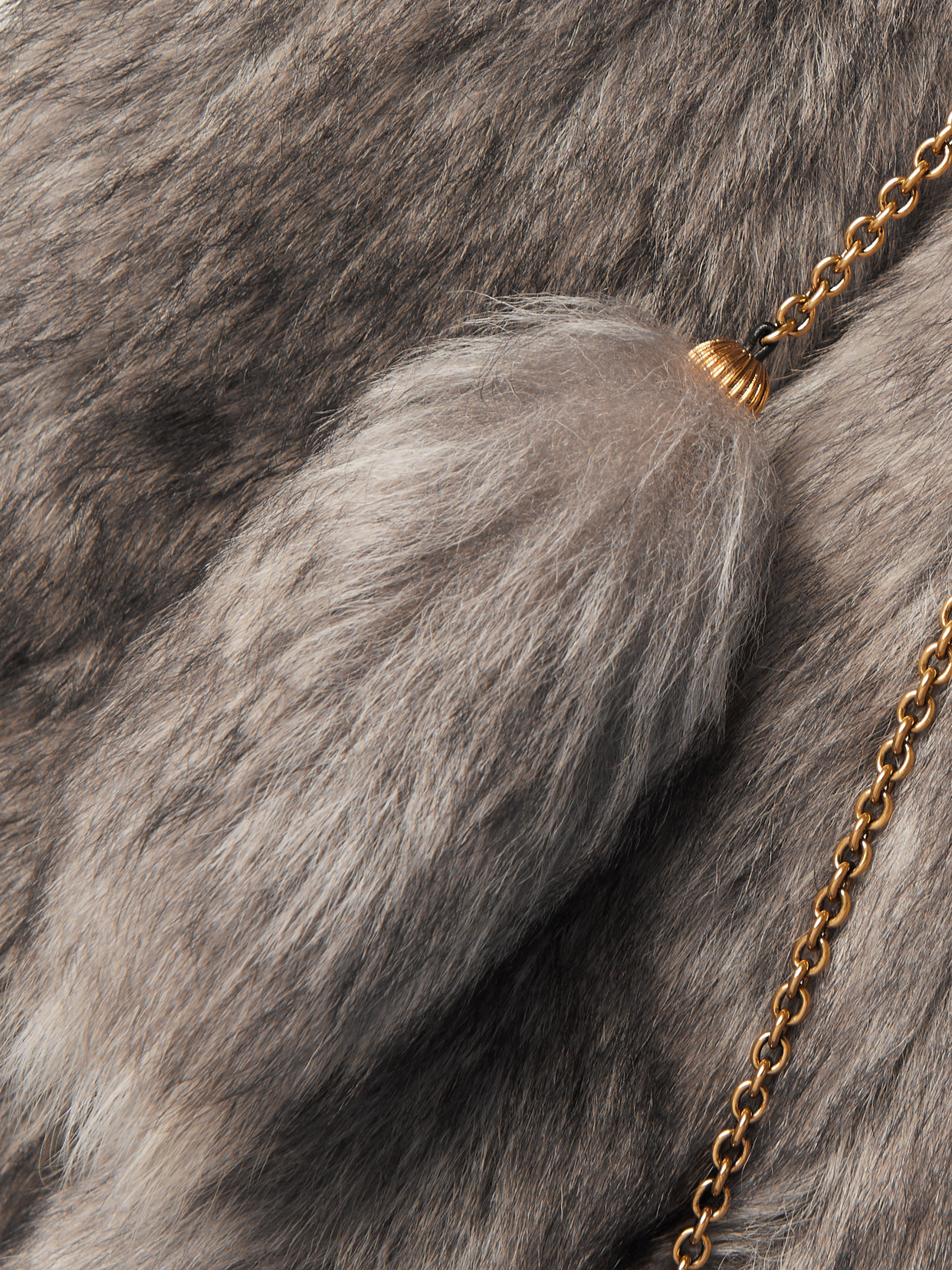 Chloé Embellished Shearling Scarf In Brown