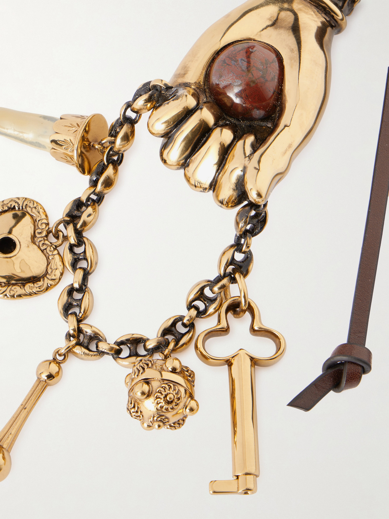 Chloé Laiton Gold-tone And Leather Bag Charm In Gold