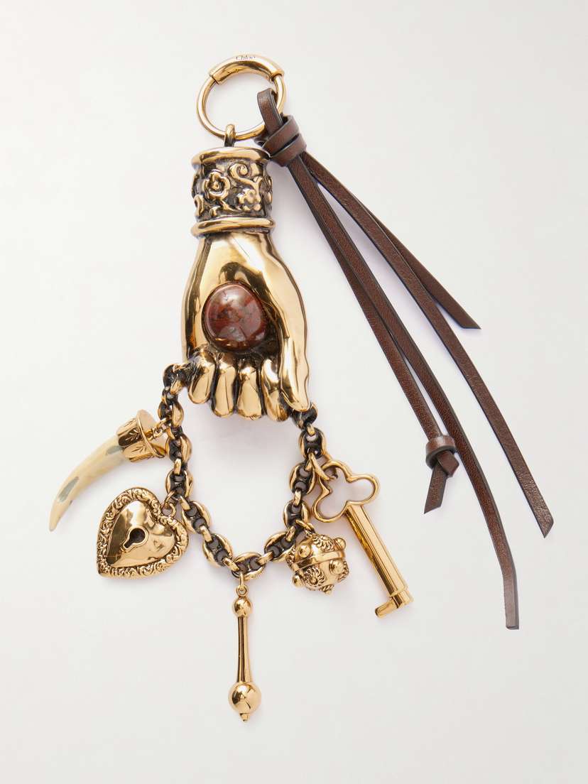 Chloé Laiton Gold-tone And Leather Bag Charm
