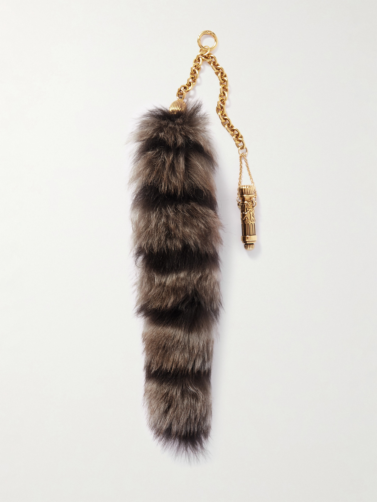 Chloé Shearling And Gold-tone Charm In Neutral