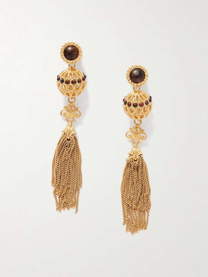 Chloé tone Obsidian Earrings