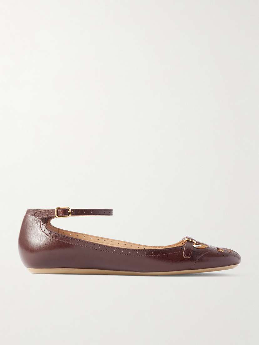 Chloé Misty Laser-cut Leather Ballet Flats