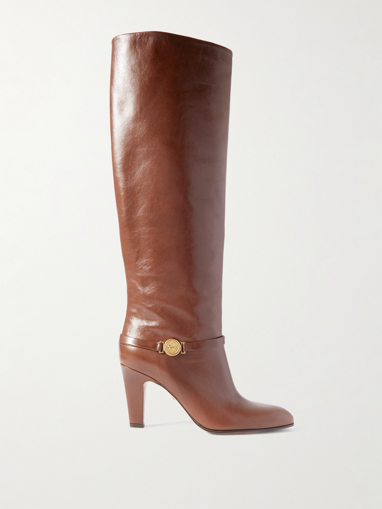 Chloé Eve Leather Knee Boots In Animal Print