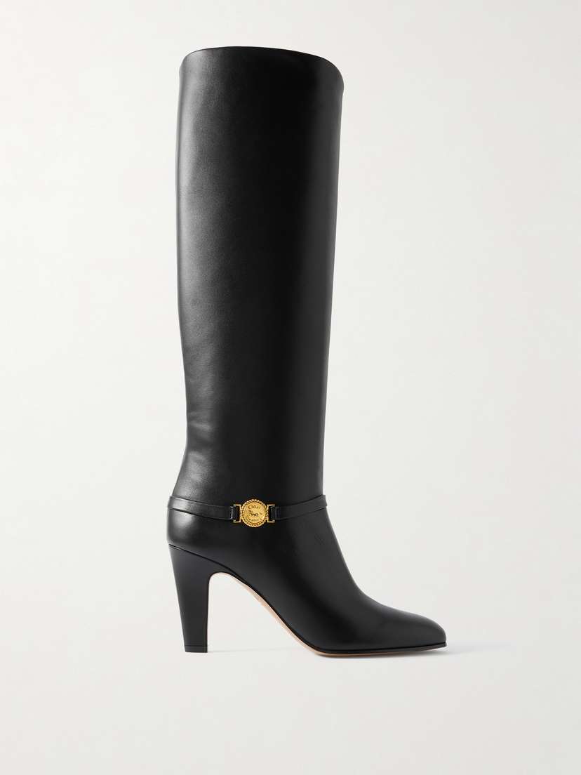 Chloé Eve Embellished Leather Knee Boots