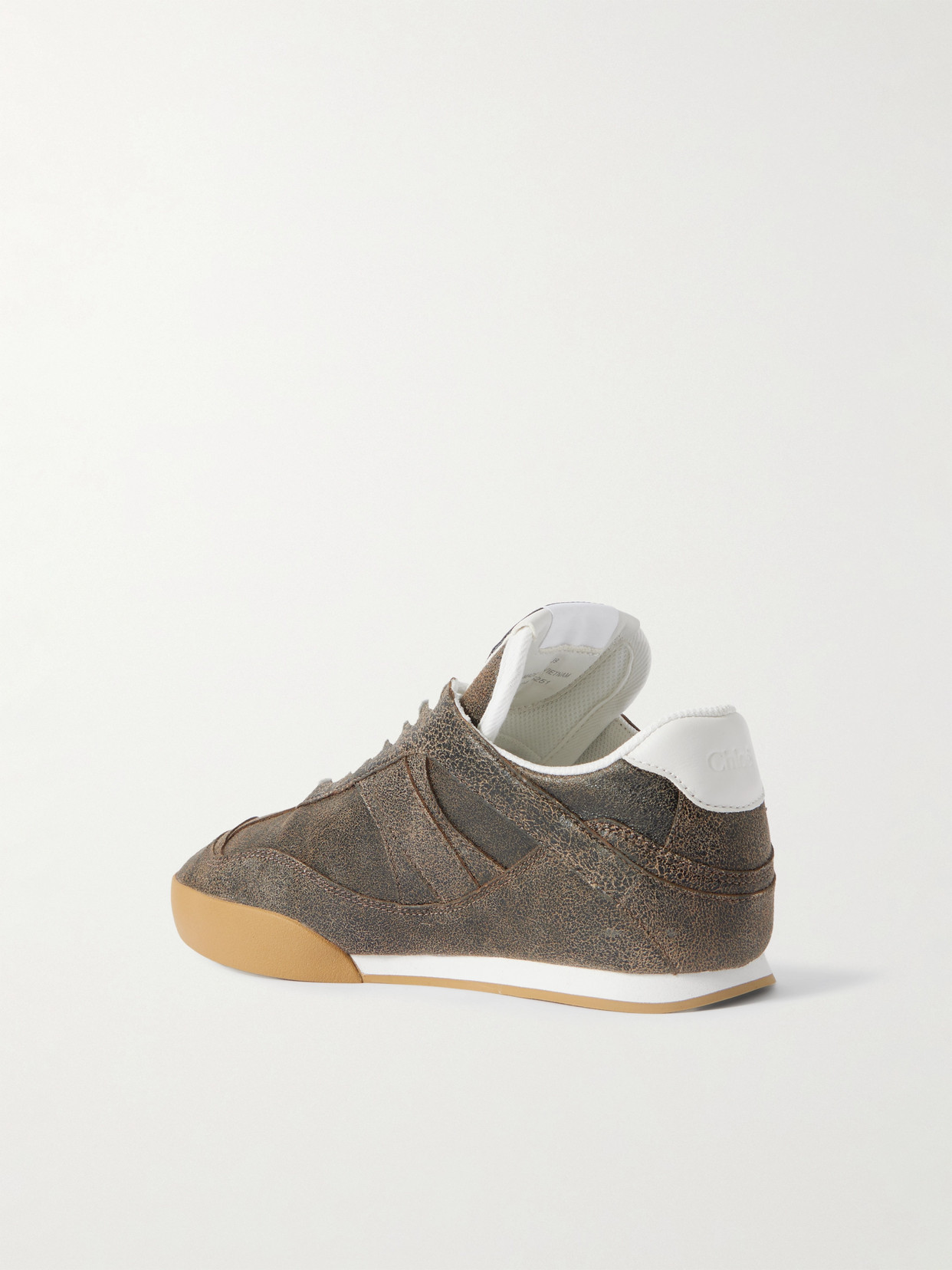 Chloé - Kick Crinkled-Leather Sneakers