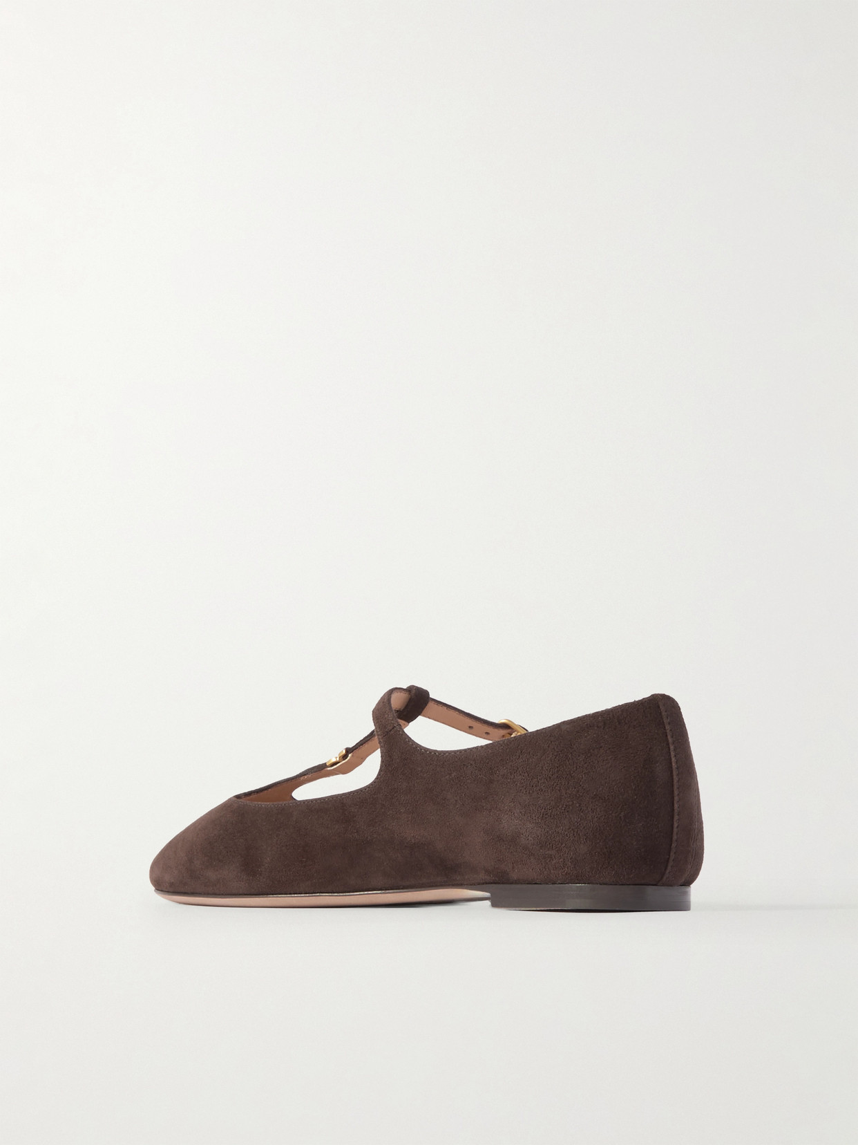 Chloé Marcie Embellished Suede Ballet Flats In Brown