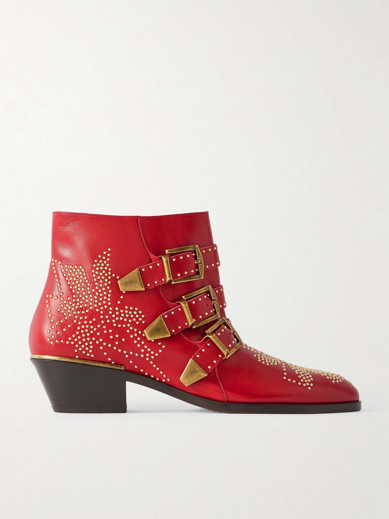 Chloé Susanna Studded Leather Ankle Boots In Multi