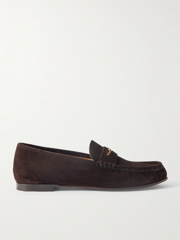 Chloé Embellished suede loafers