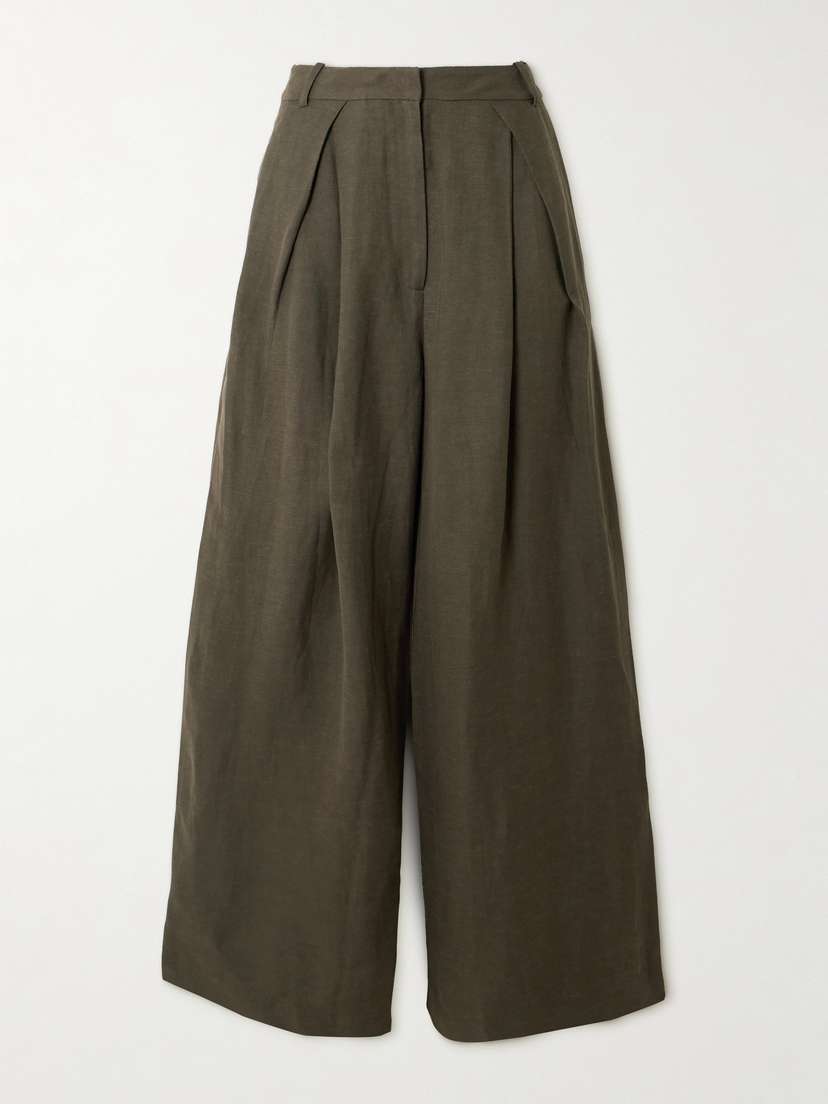 Faithfull Astrid Pleated Woven Wide-leg Pants