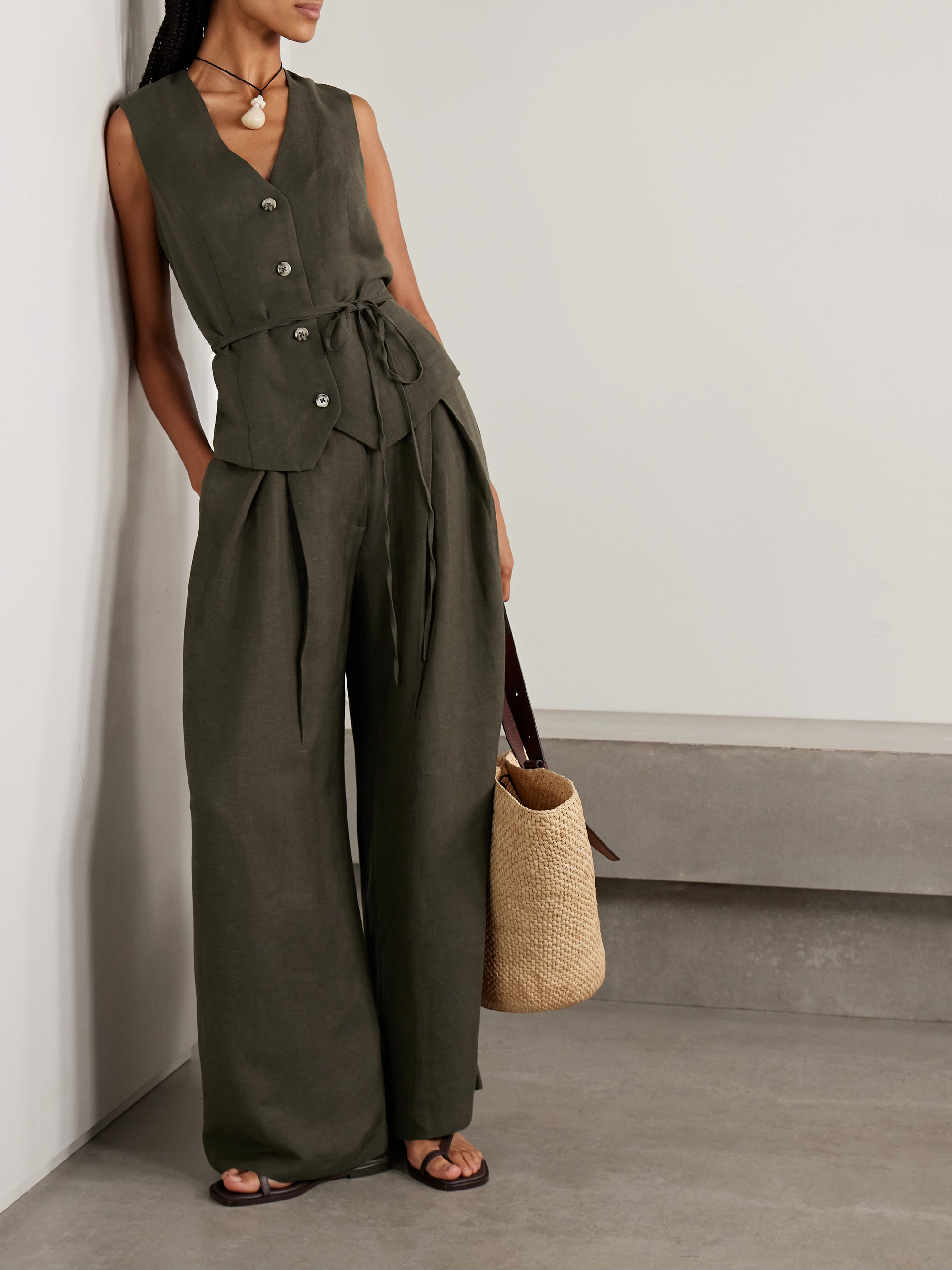 Faithfull - Eva belted woven vest | Plush