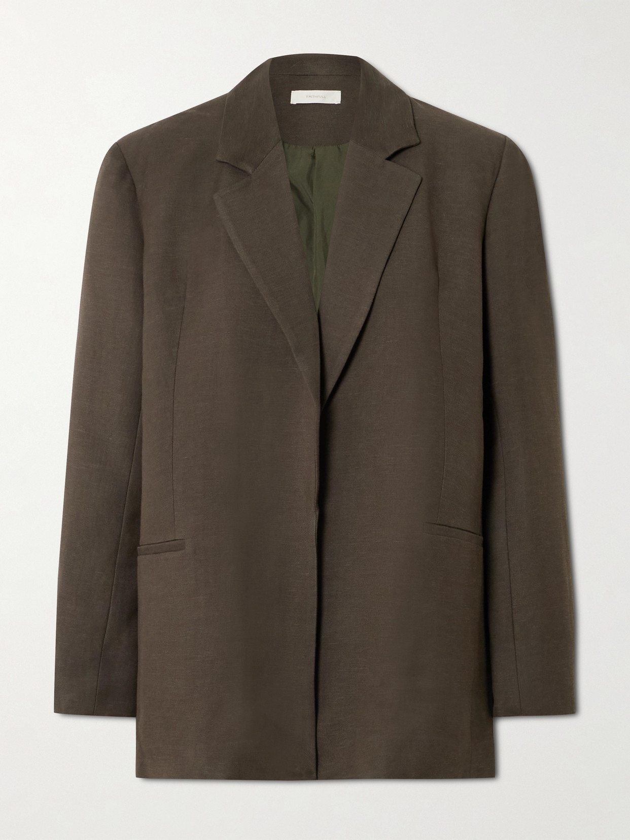 Faithfull Felix Oversized Woven Blazer In Green