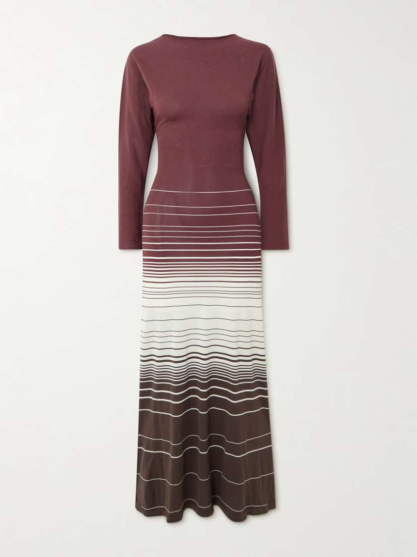 Faithfull Idun Twisted Open-back Striped Cotton-blend Maxi Dress
