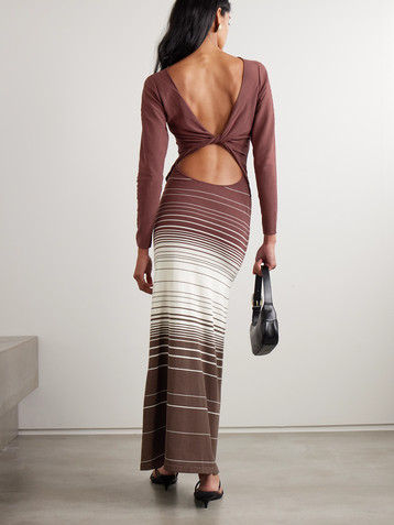 Faithfull Idun twisted open-back striped cotton-blend maxi dress
