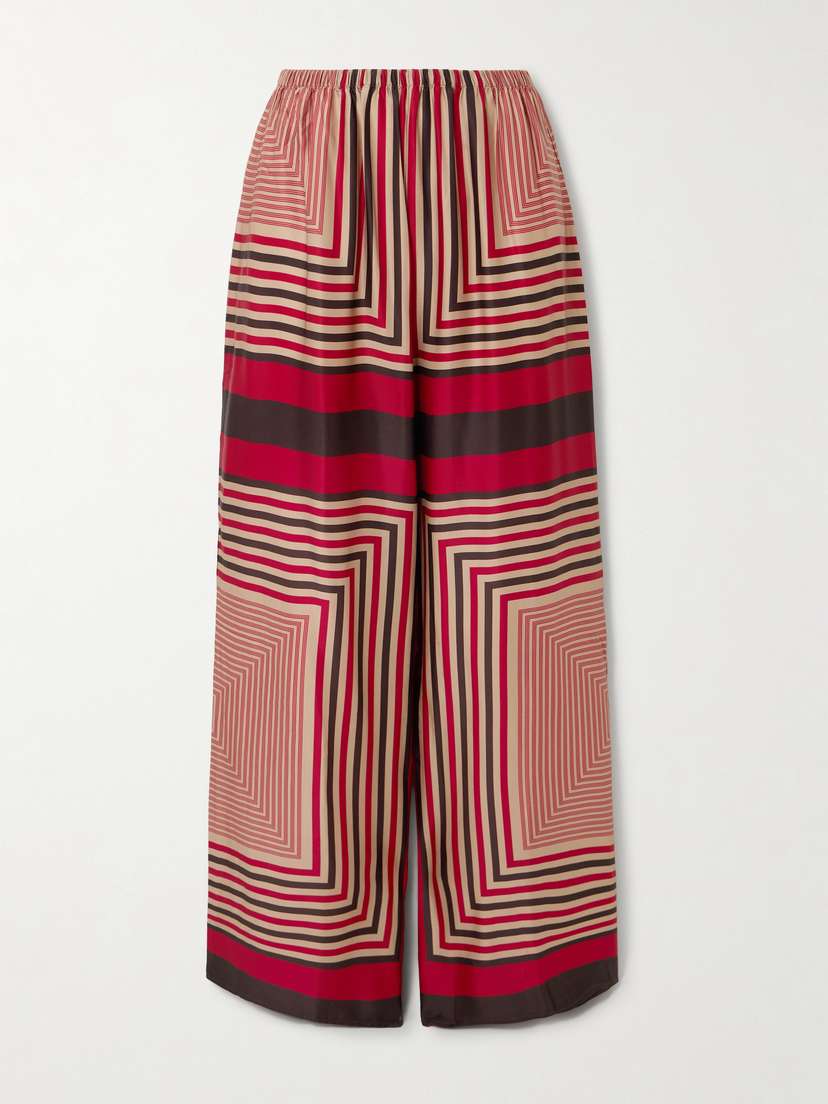 Faithfull Jensen Striped Satin Wide-leg Pants