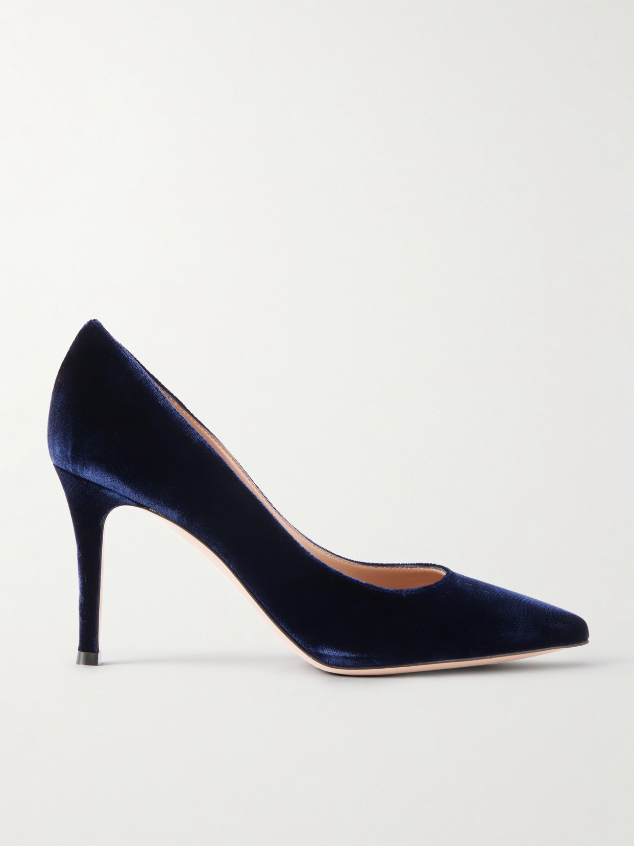 Gianvito Rossi 85 Velvet Pumps In Blue