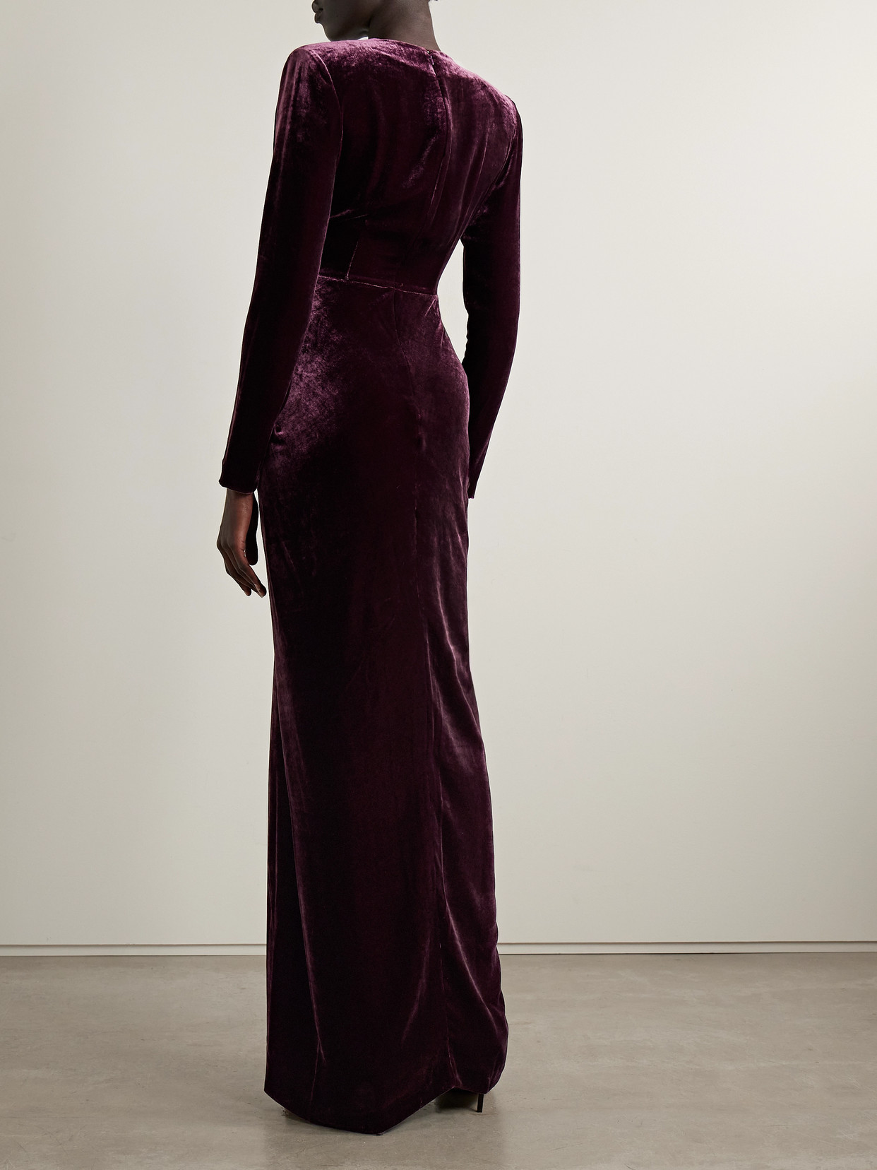 Zuhair Murad Embellished Velvet Gown In Purple