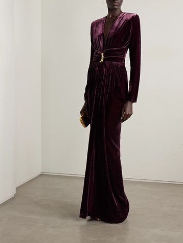 Zuhair Murad Embellished velvet gown