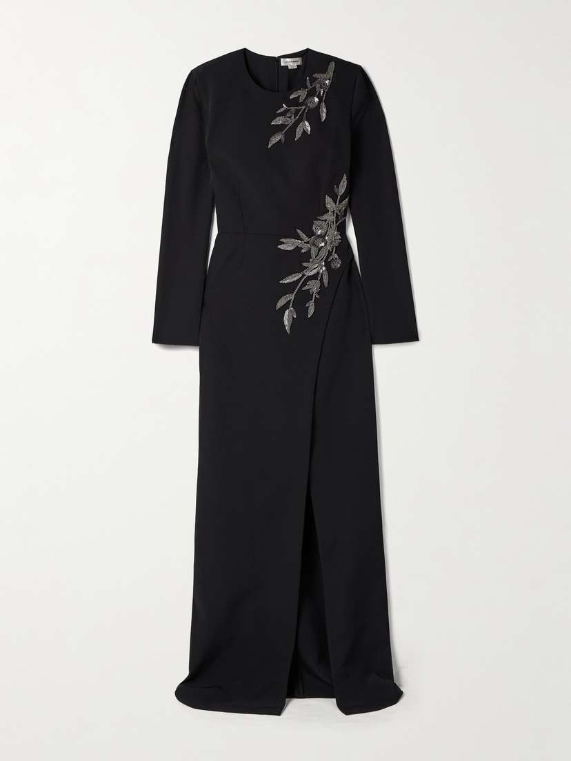 Zuhair Murad Embellished Draped Cady Gown