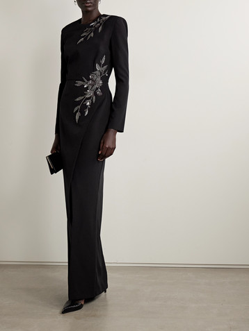 Zuhair Murad Embellished draped cady gown