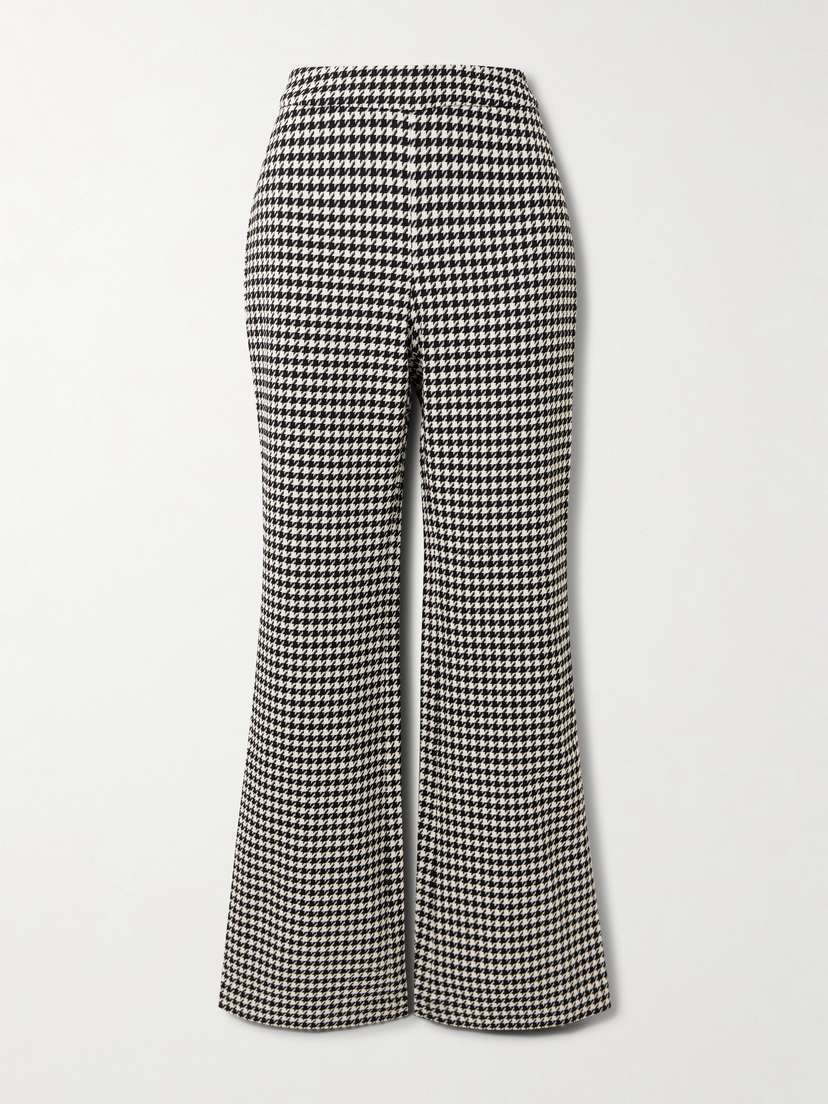 Cara Cara Christopher Houndstooth Wool-blend Wide-leg Pants