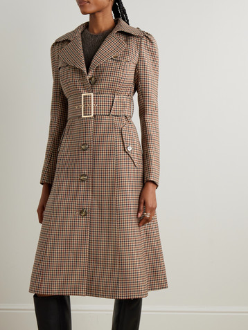 Cara Cara Charlie houndstooth wool trench coat