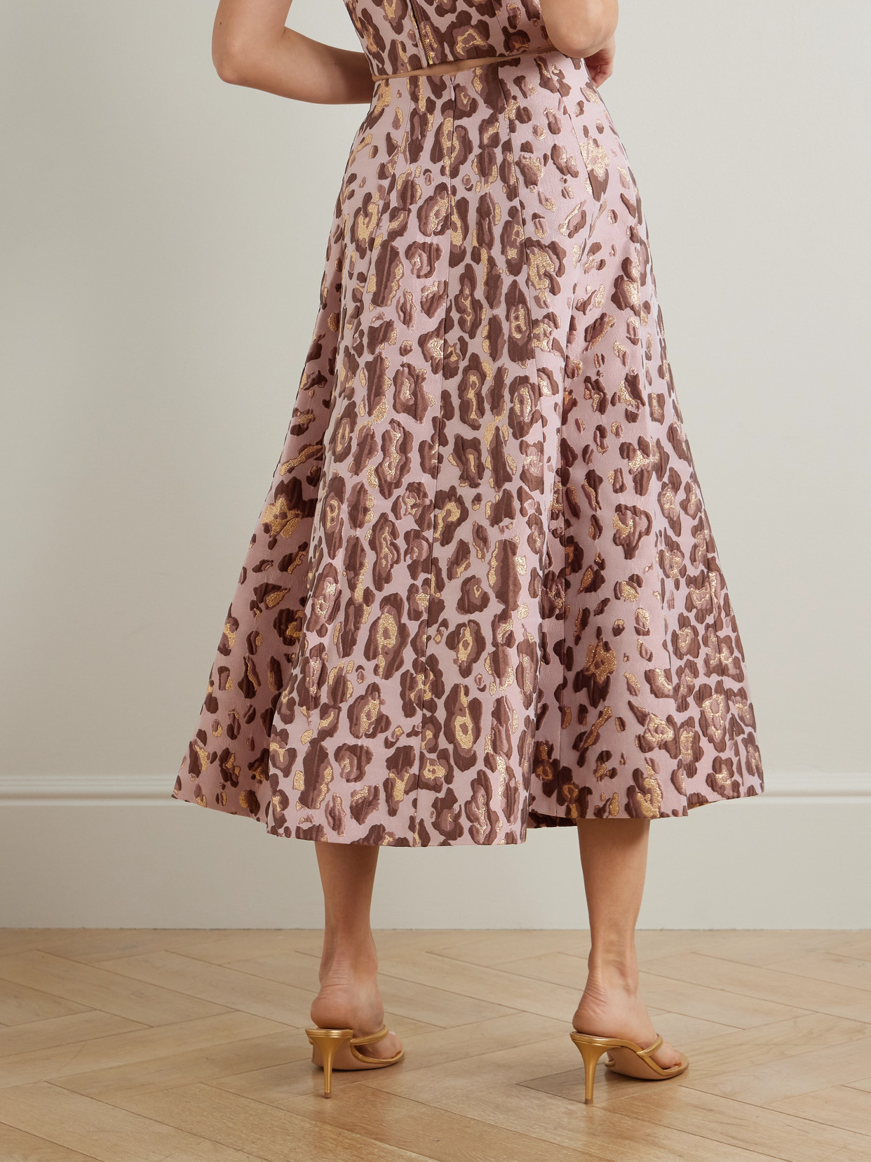Mimosa Leopard-Brocade Midi