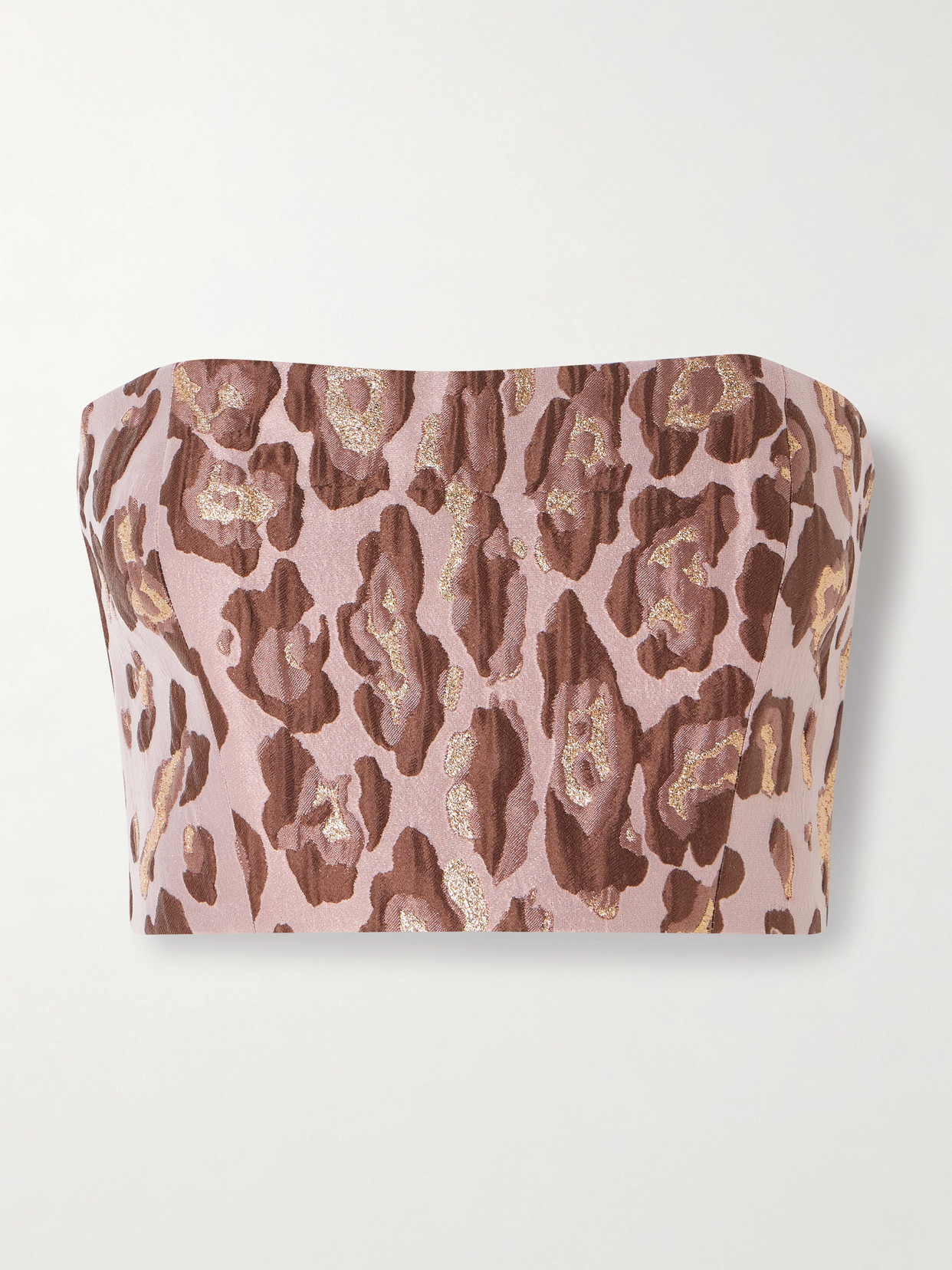 Cara Cara Elsa Cropped Leopard-brocade Top In Multi