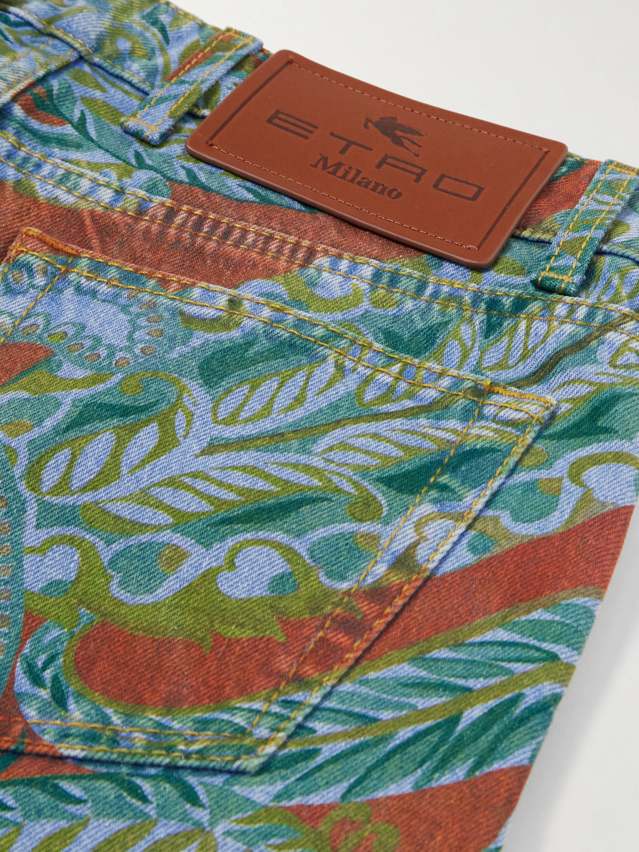 Paisley-Print Flared Jeans