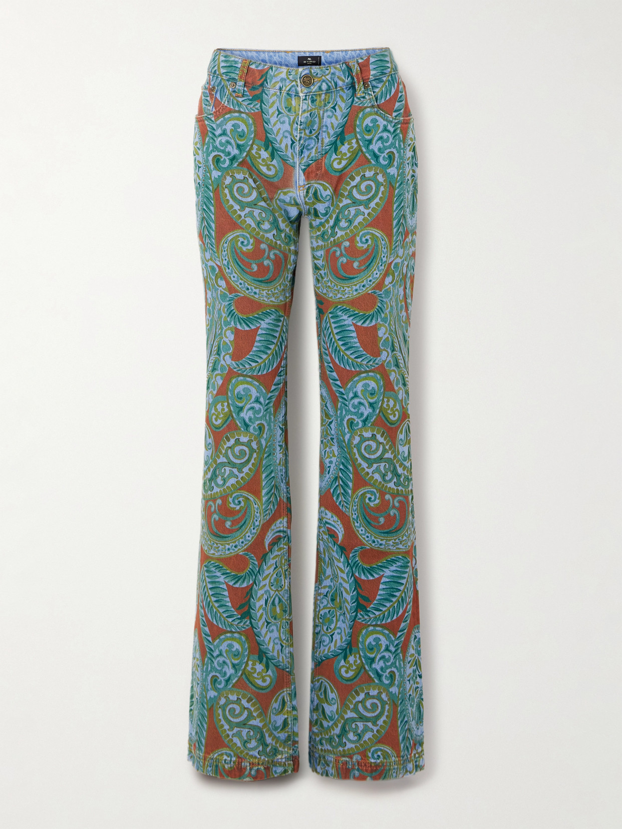 Etro Paisley-print Flared Jeans In Multi