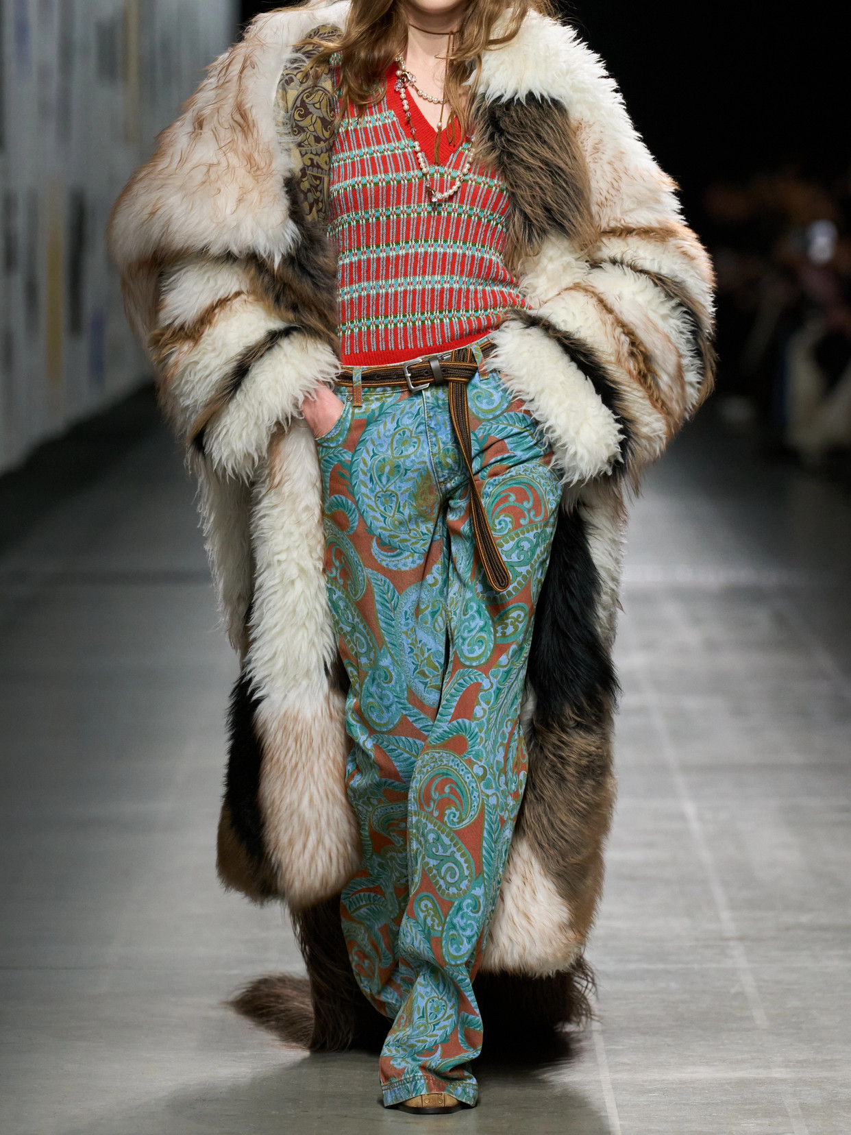 Etro Straight Fit With Paskey Motif Trousers Multicolor In Green