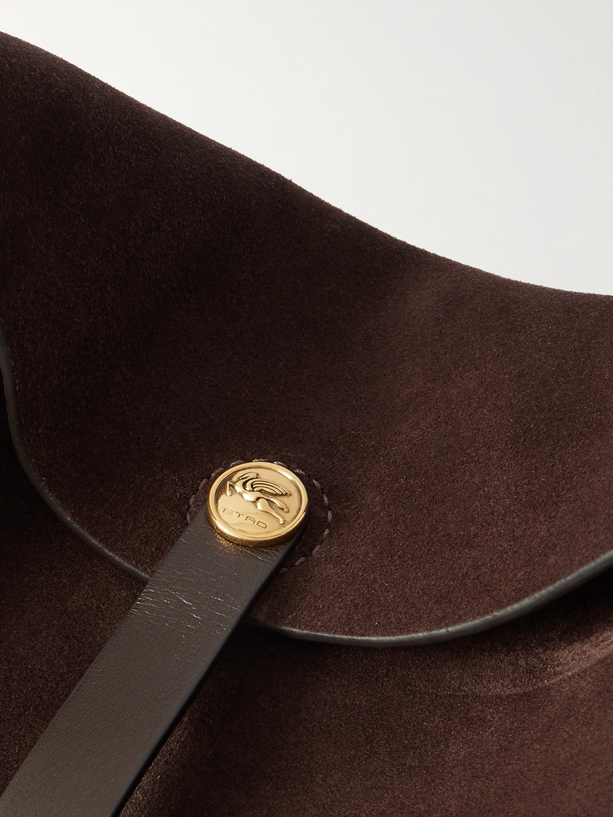 Etro Suede Shoulder Bag In Brown