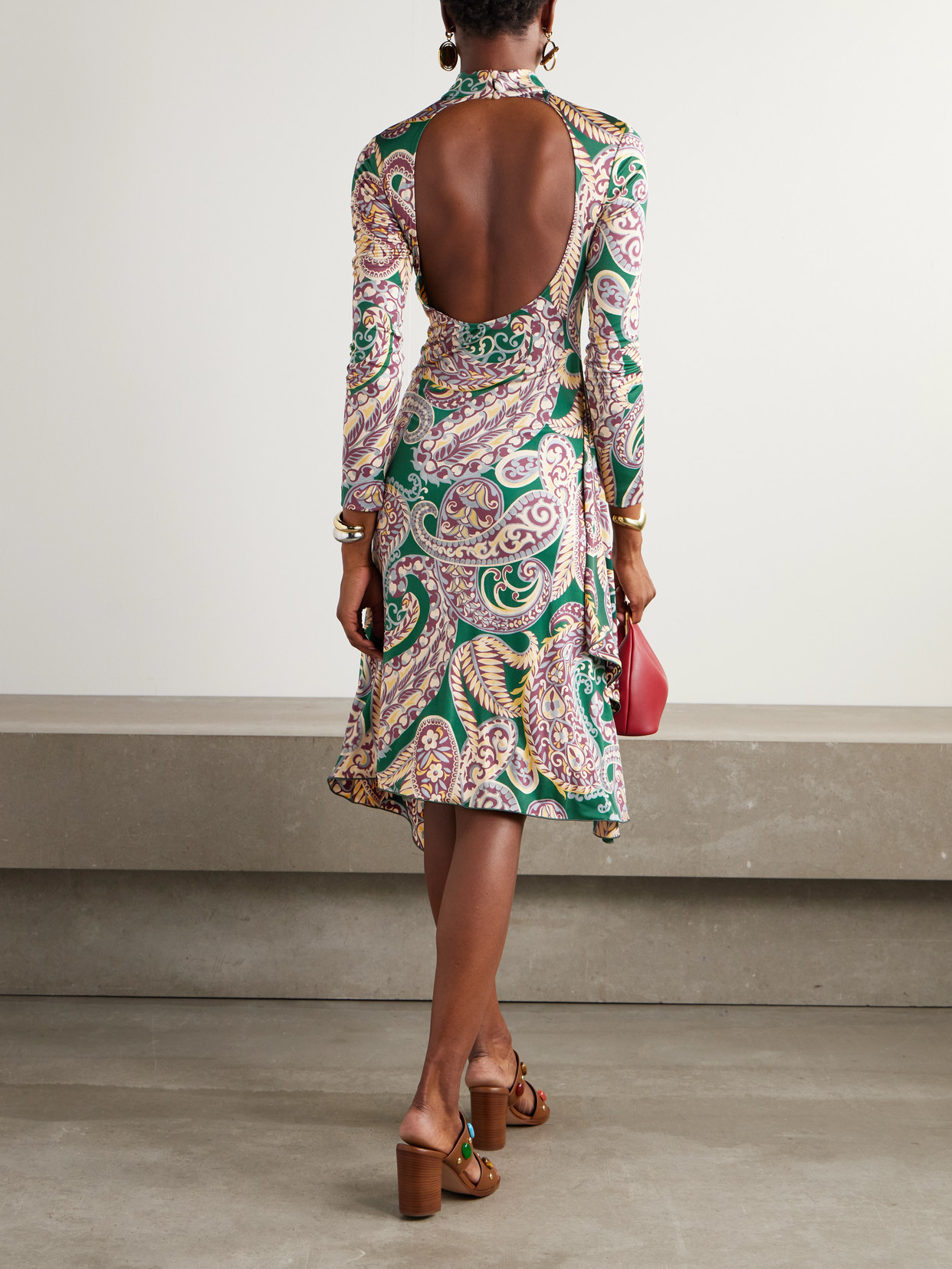Etro Paisley Print Dress In Brown