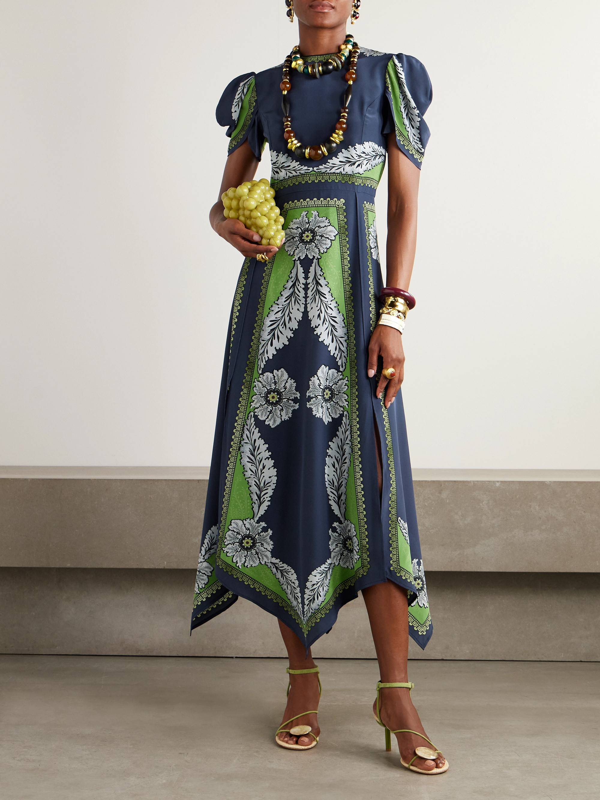 La DoubleJ - Cherie printed silk midi dress | Plush