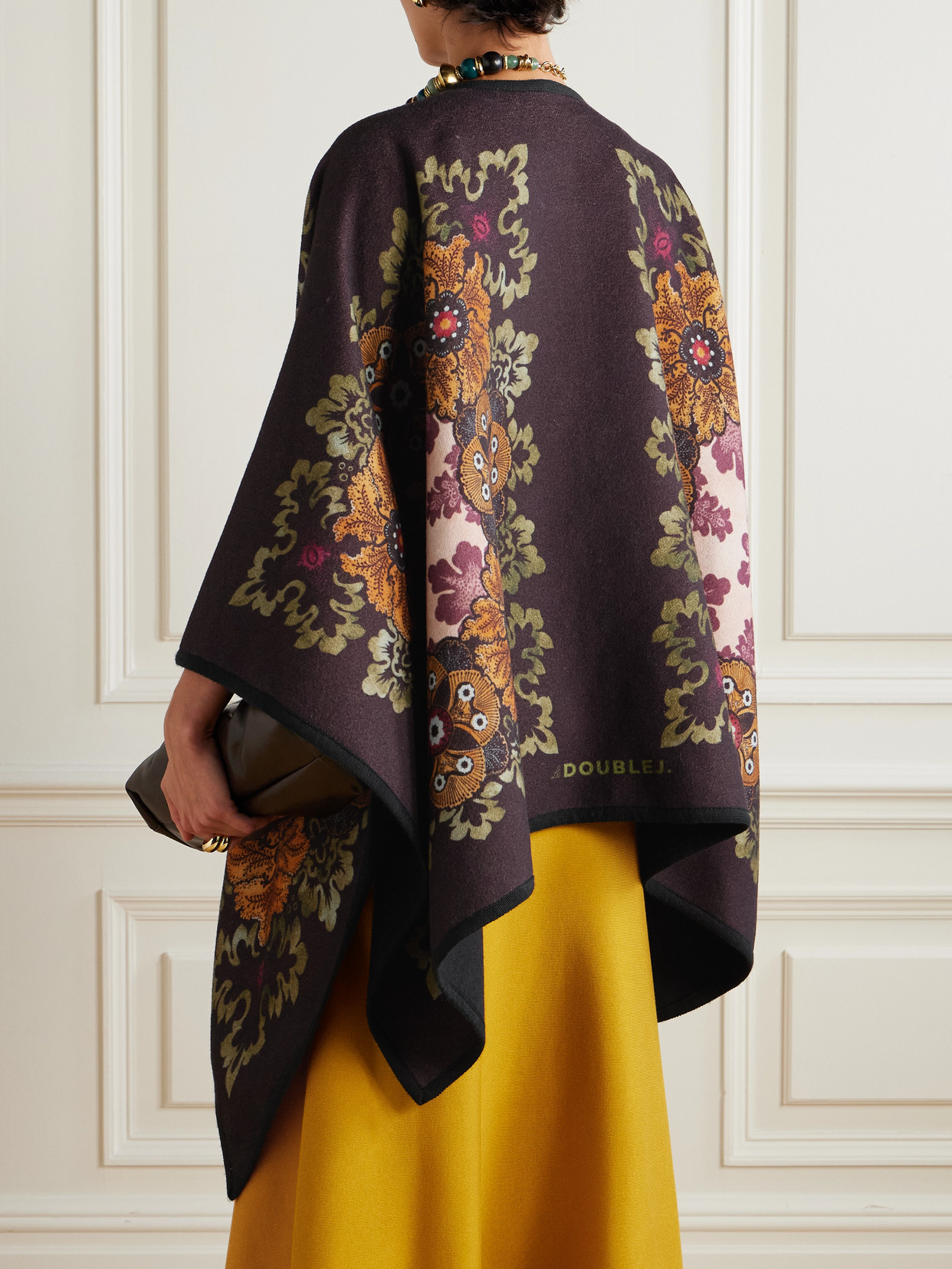 La Doublej Printed Virgin Wool Poncho In Multi