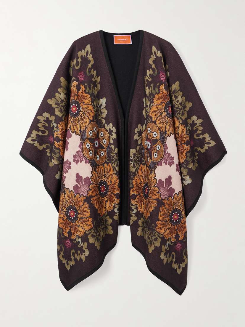 La DoubleJ Printed Wool Cape