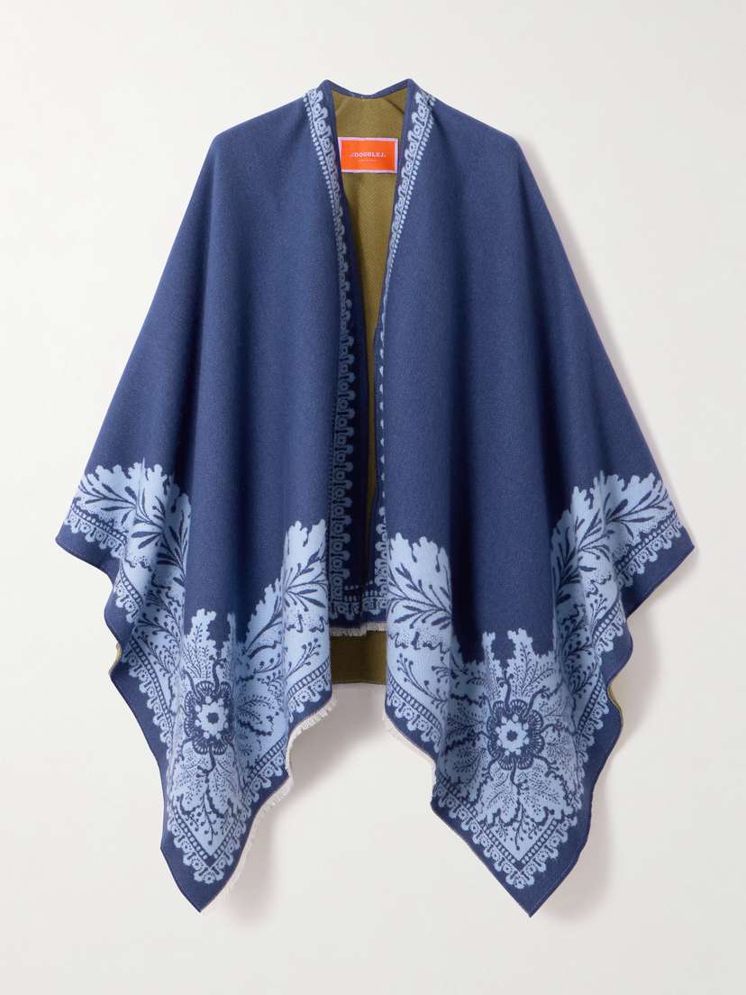 La DoubleJ Wool And Silk-blend Jacquard Wrap
