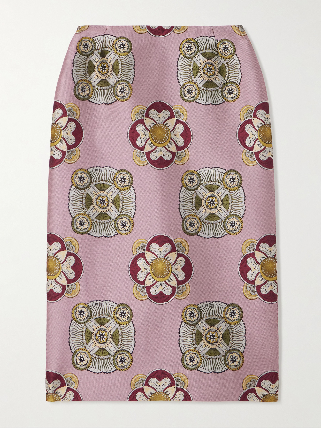 La Doublej Satin-jacquard Midi Skirt In Purple