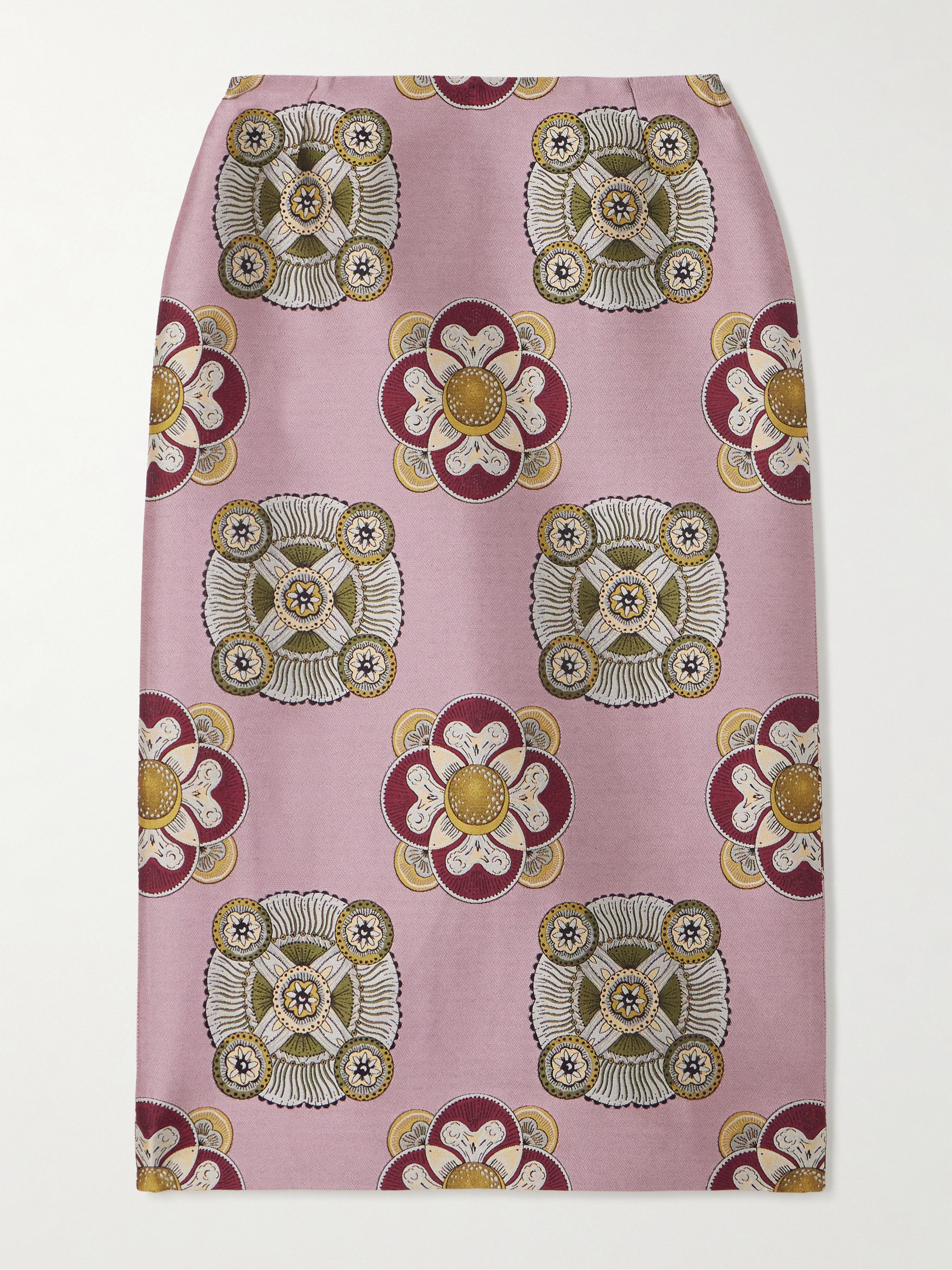 La DoubleJ Satin-jacquard midi skirt thumbnail