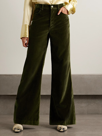 La DoubleJ Cotton-velvet flared pants
