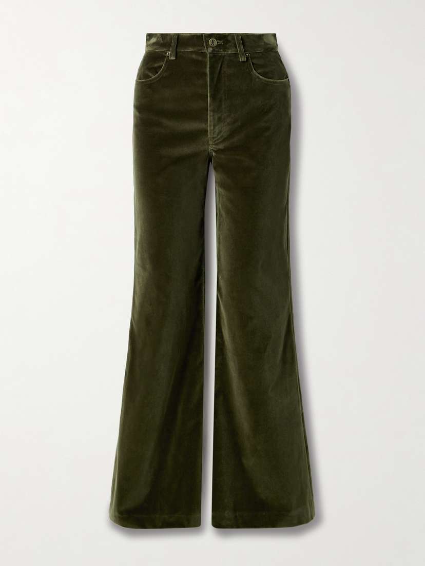 La DoubleJ Cotton-velvet Flared Pants