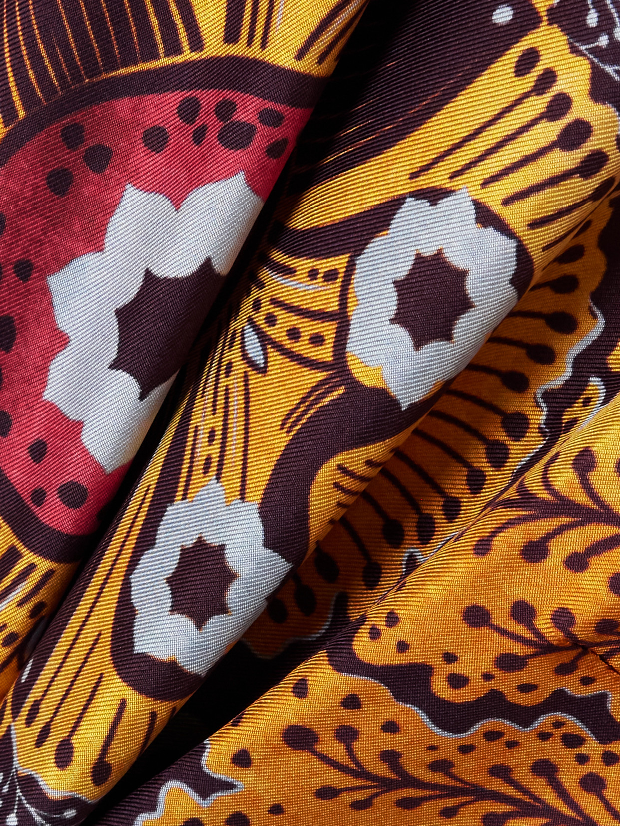 La Doublej Make An Exit Printed Silk-twill Blouse In Multi