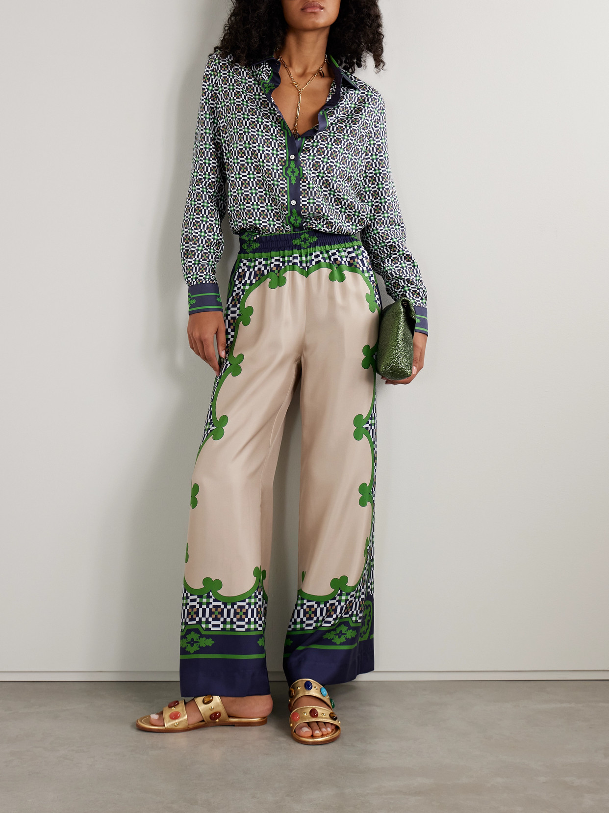 Icon Boy Printed Silk-Twill Shirt