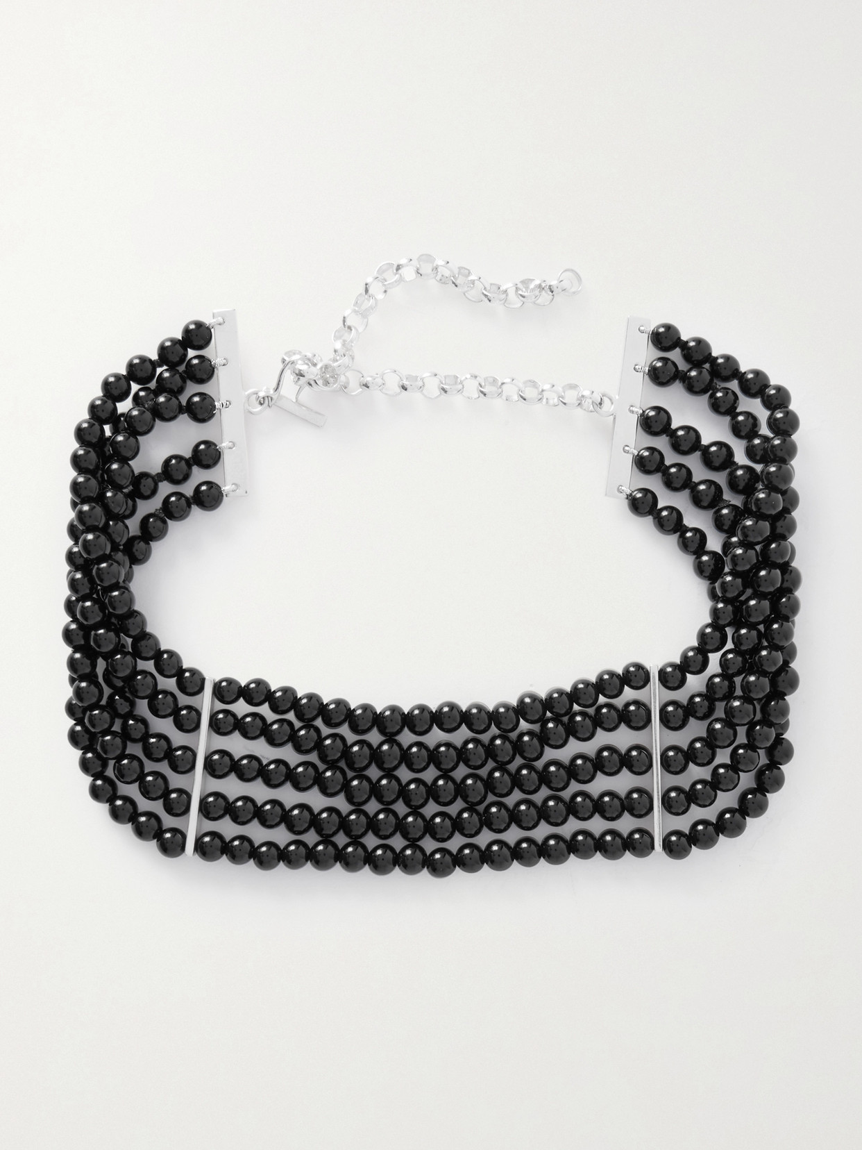 Sophie Buhai Lillian Silver And Onyx Choker In Black