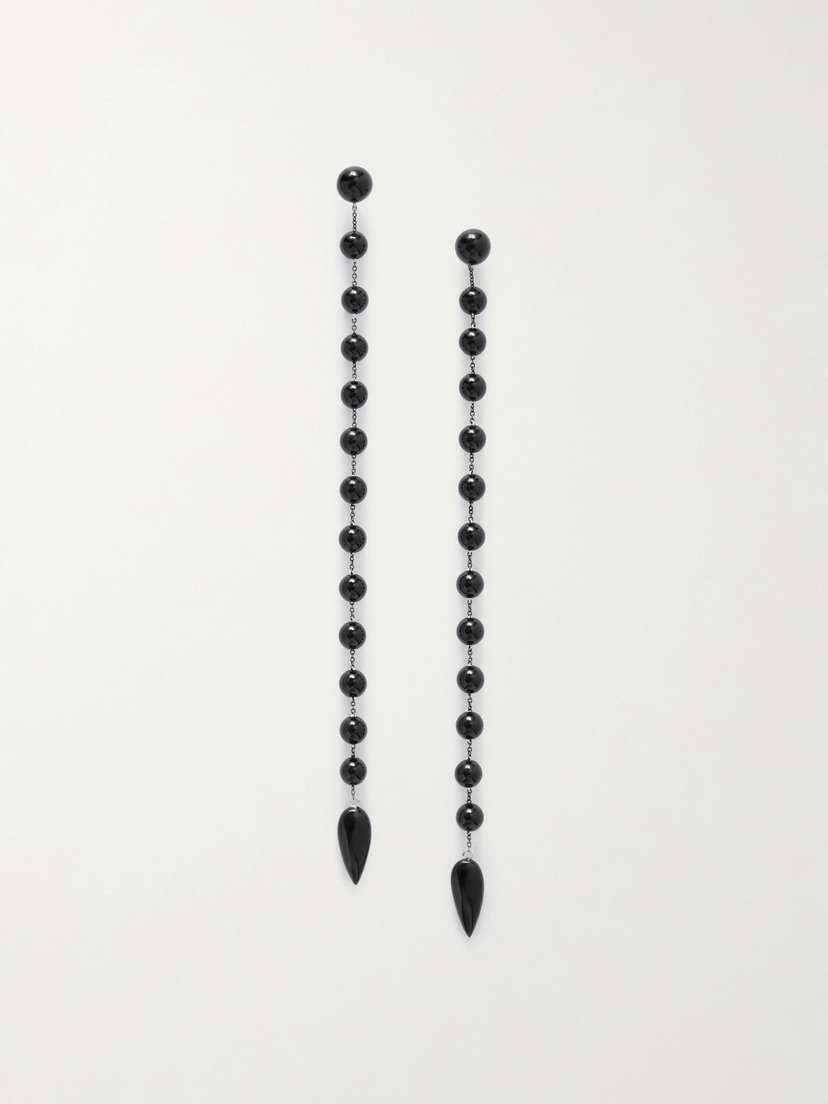 Sophie Buhai Phoenician Silver And Onyx Earrings