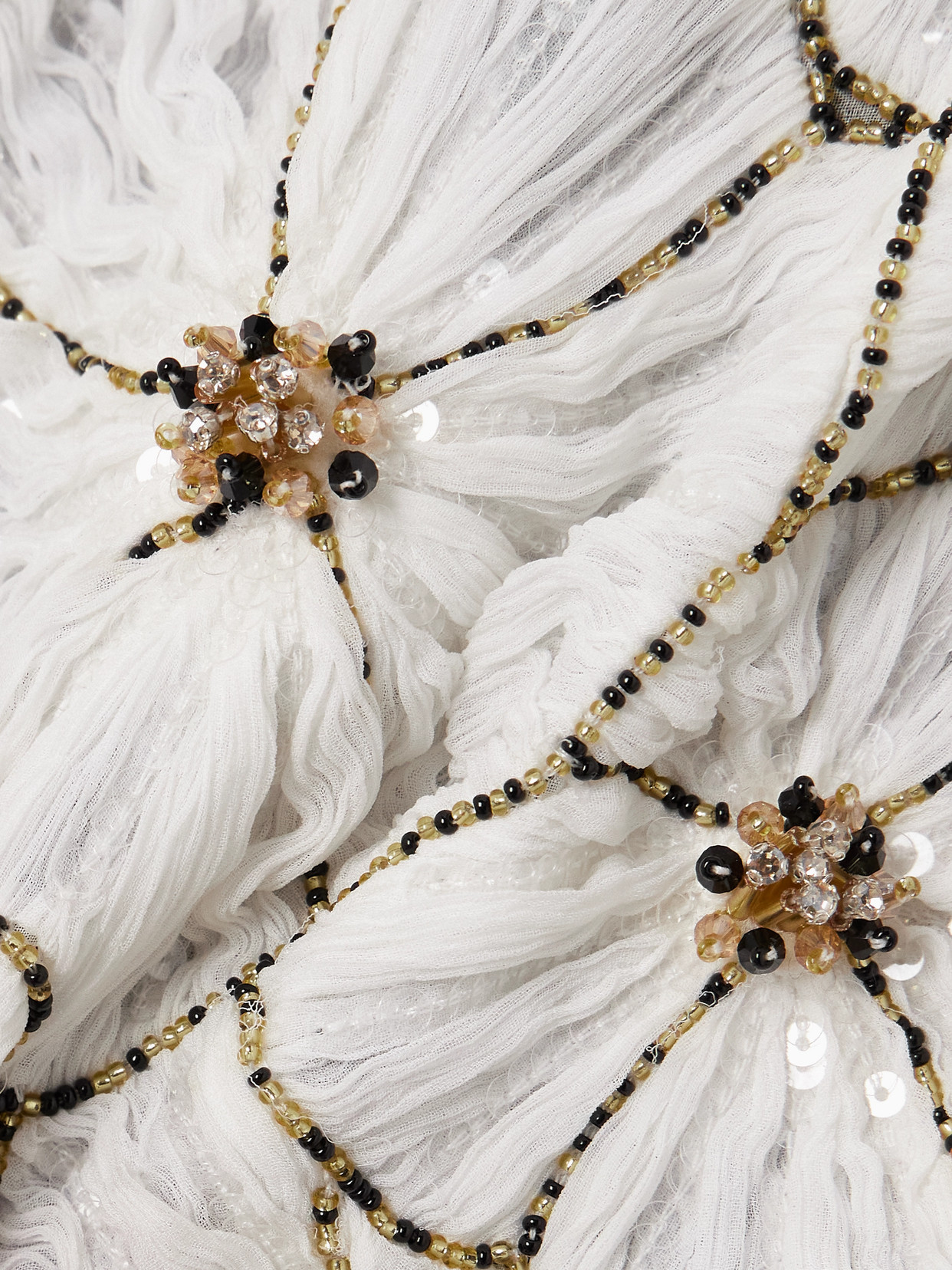 La Doublej Embellished Chiffon Blouse In White