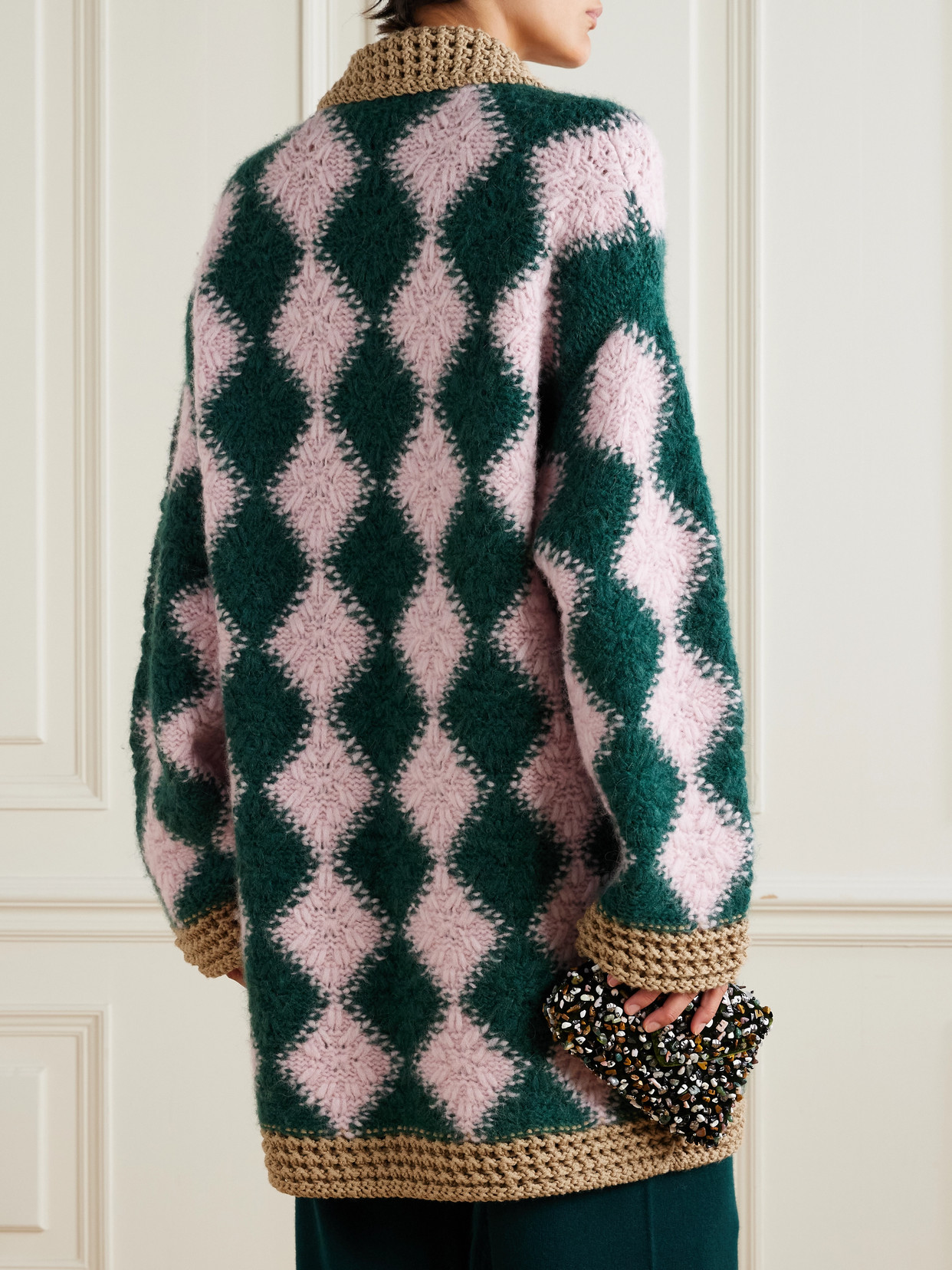 La Doublej Bowling Crocheted Wool-blend Cardigan In Multi