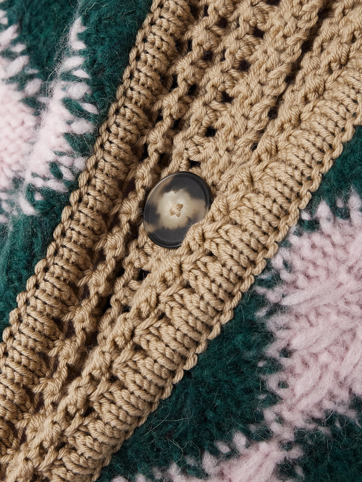 La Doublej Bowling Crocheted Wool-blend Cardigan In Multi